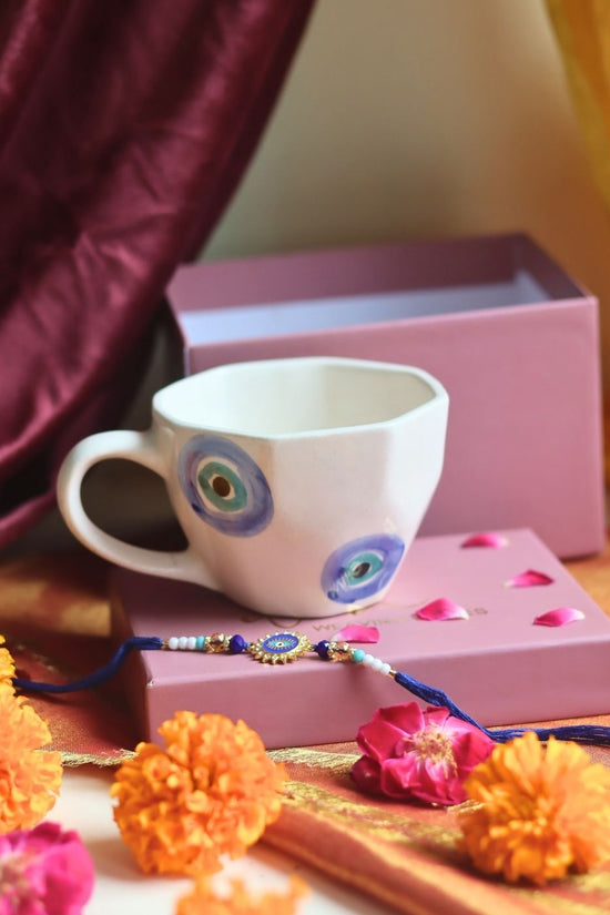 Evil Eye Mug in a Gift box with Rakhi with premium quality material