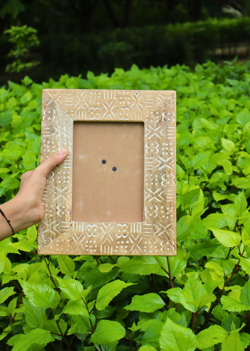 aesthetic carved wooden frame handmade in india 