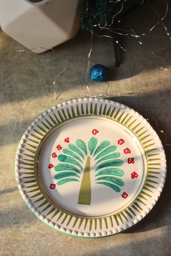 Palm Oasis Handmade Ceramic Plate 