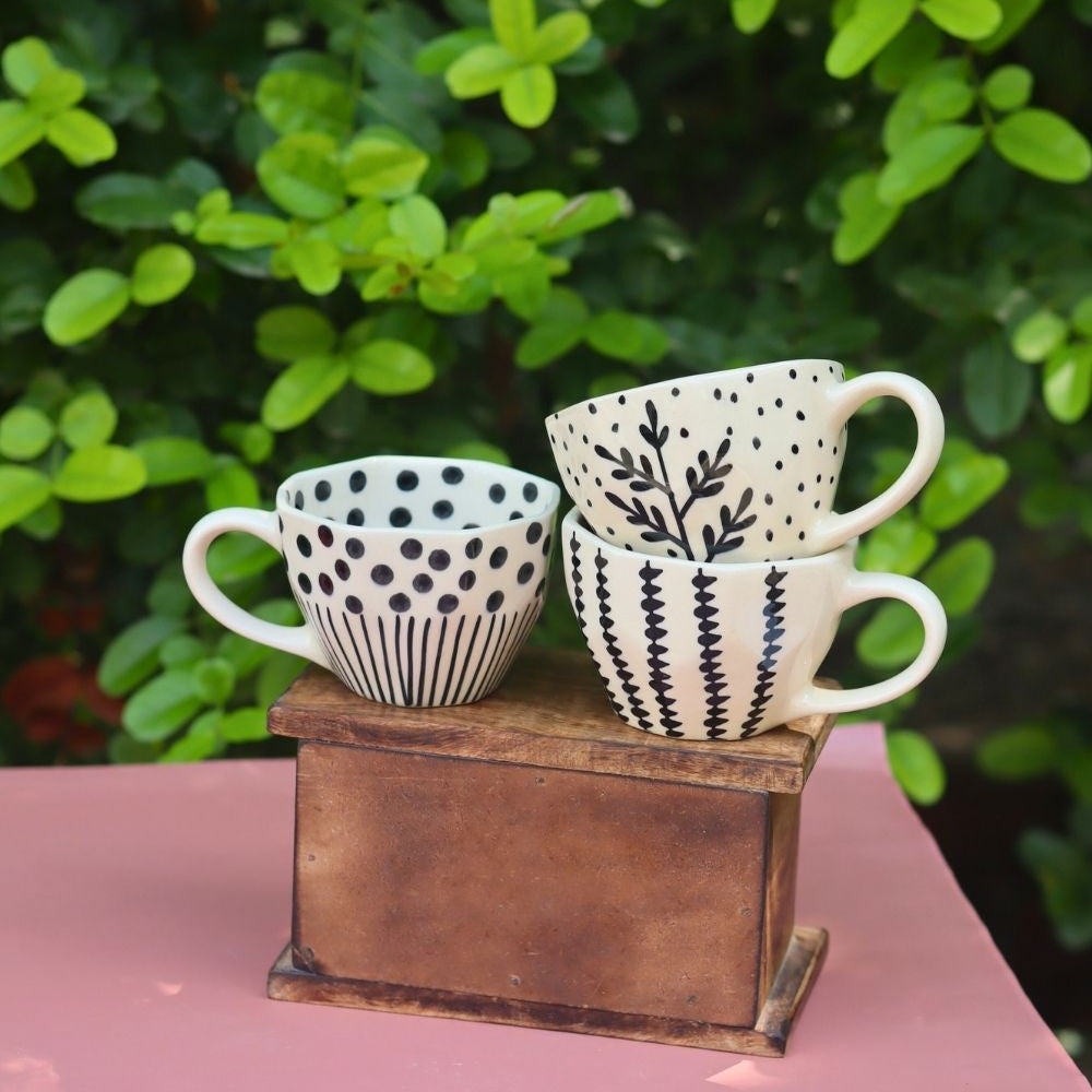 Set of 3 - Cheers to Coffee Mugs made by ceramic
