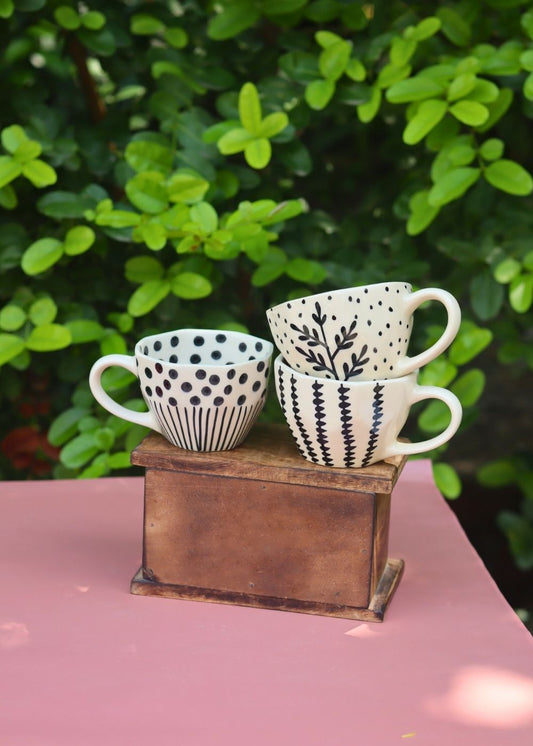 Set of 3 - Cheers to Coffee Mugs made by ceramic