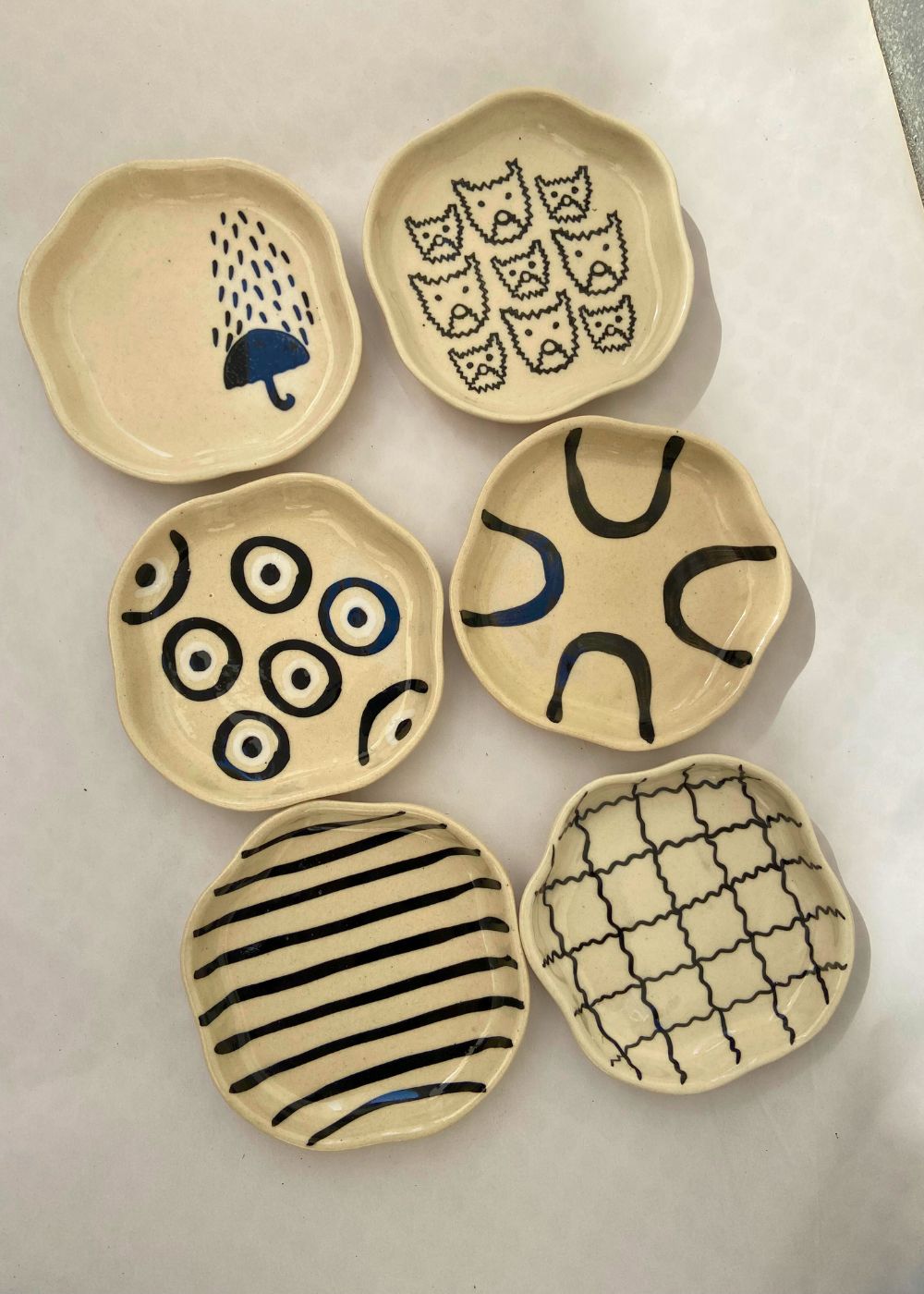 Set of 6 Tasty Treat Handmade Dessert plate (for the price of 5) handmade in india