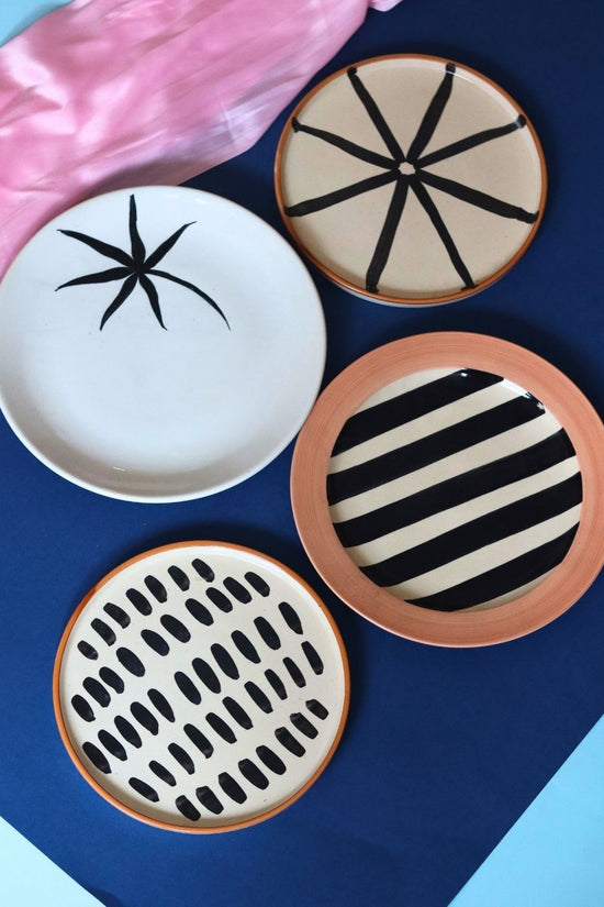 Set of 4 - Elegant Plates & Platter handmade in india