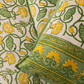 Green & Yellow Floral Block Printed Bedsheet