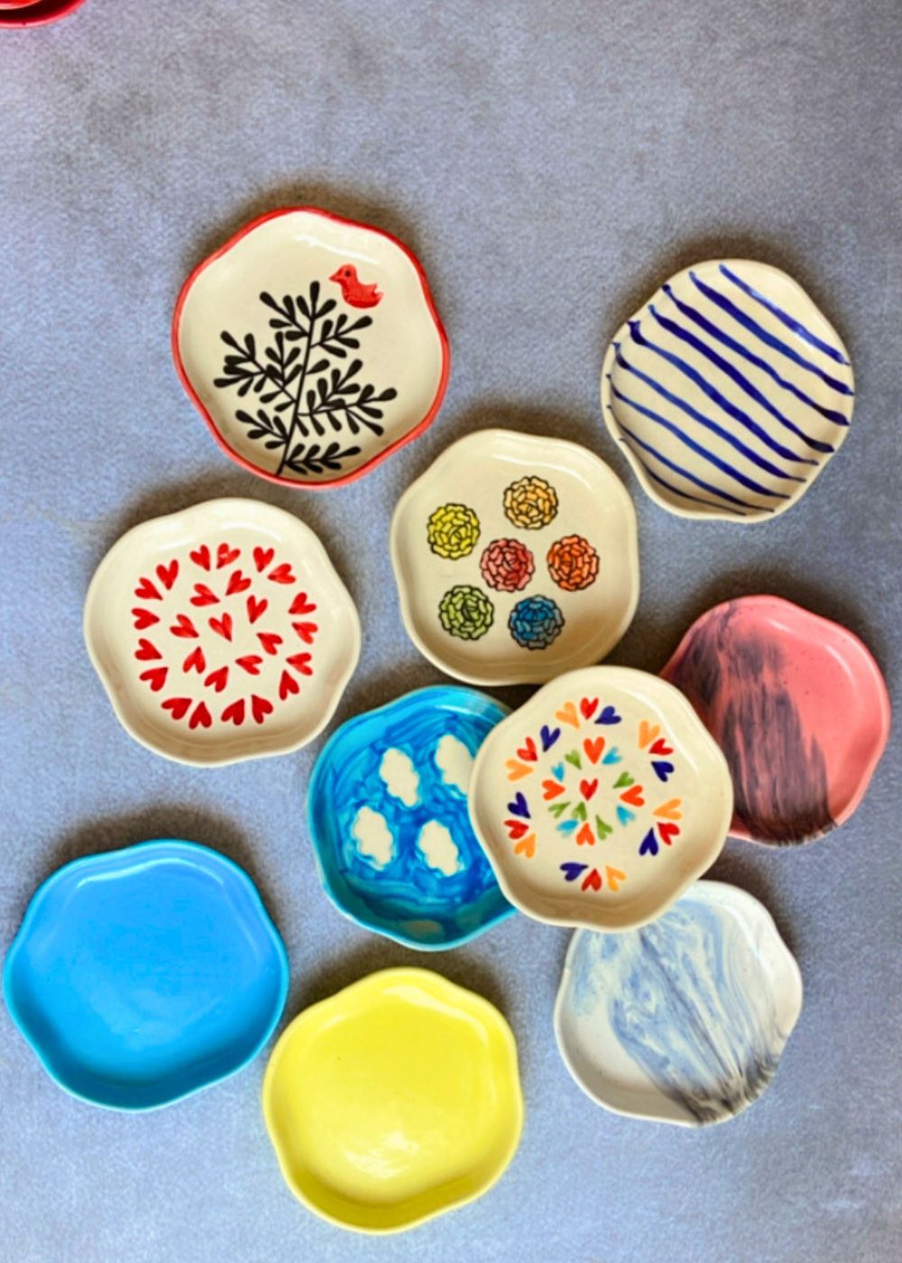 Handmade dessert plates set of ten combo