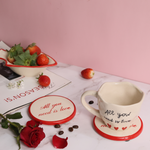 handmade all you need is love mug with all you need is love coaster for your loved one.