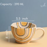 Mustard abstract coffee mug height & breadth