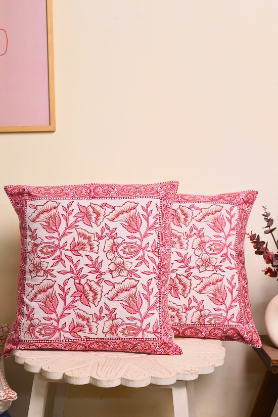 Cotton cushion cover pink color