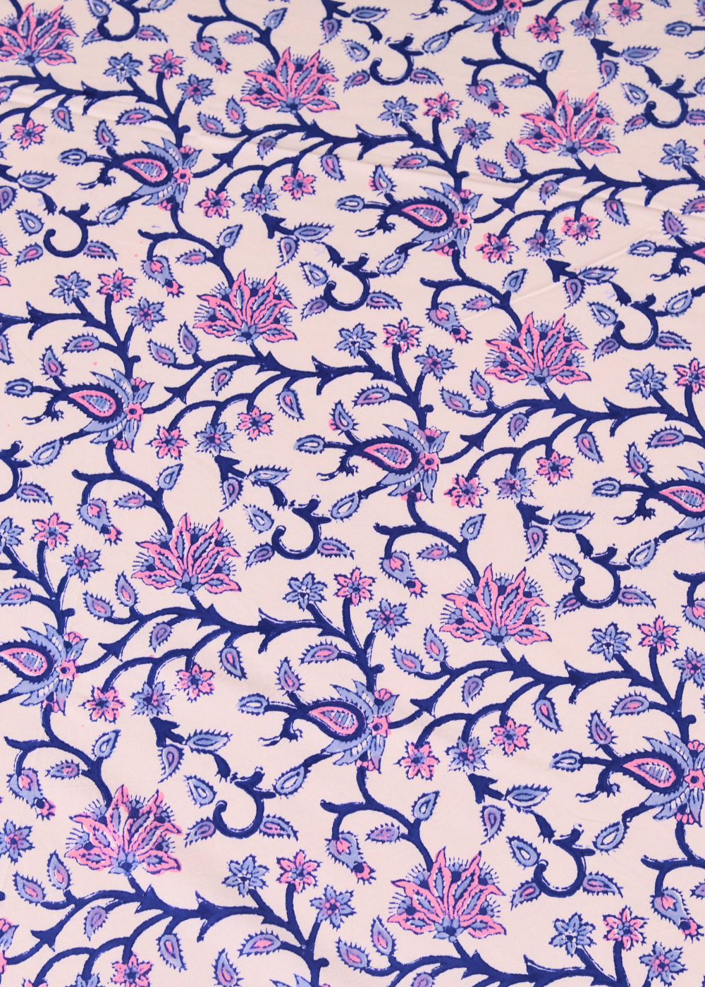 Handprinted purple paisley bedsheet 