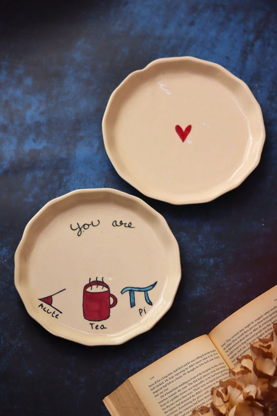 Heart & Cutie pie Plate handmade in India