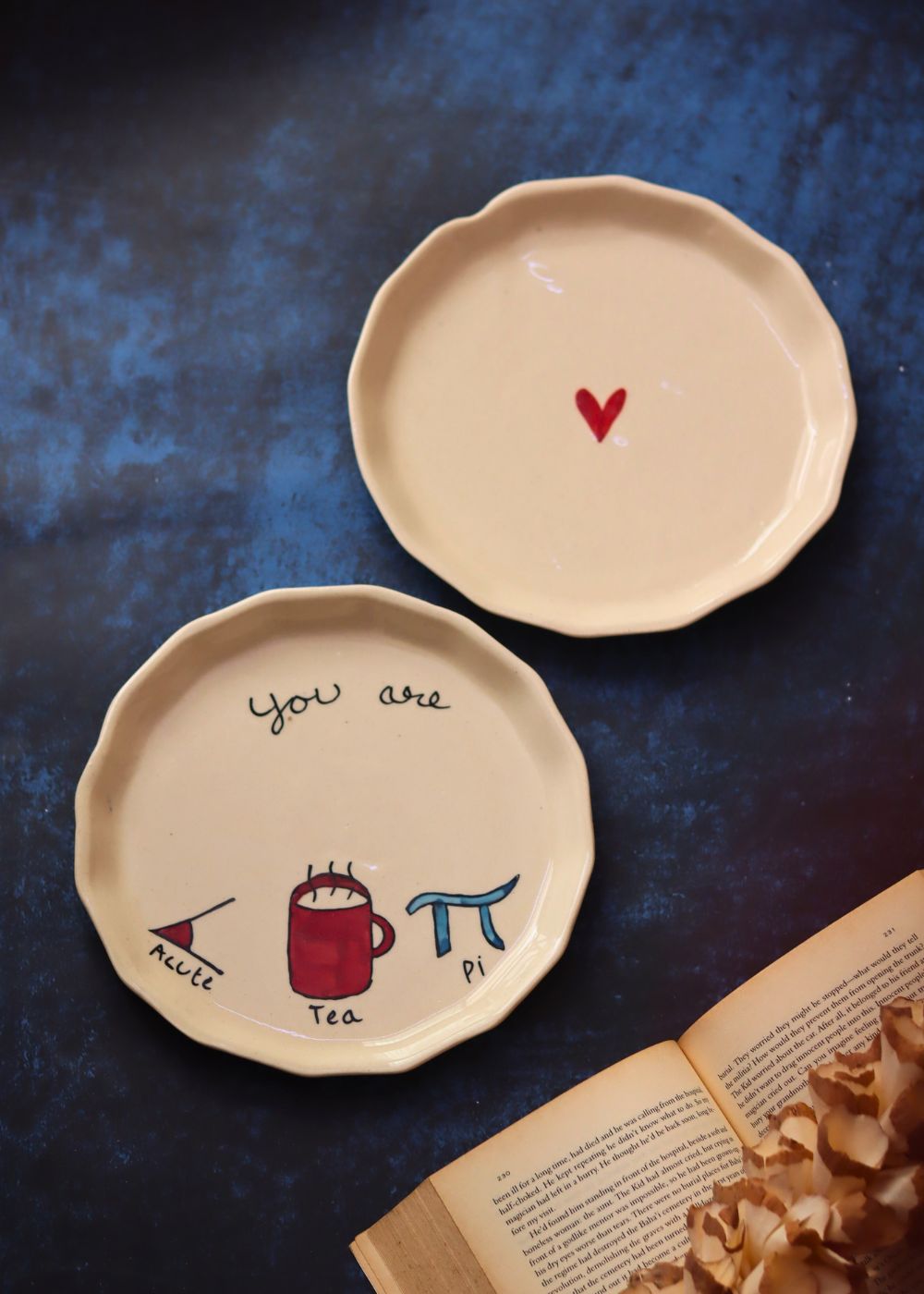 Heart & Cutie pie Plate handmade in India