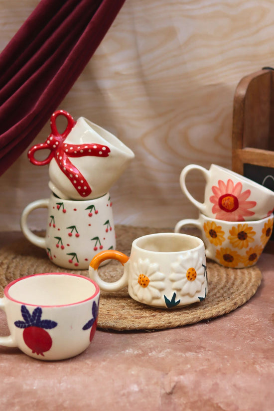 Set of 6 Blissful Brew Mugs (for the price of 5) handmade in India