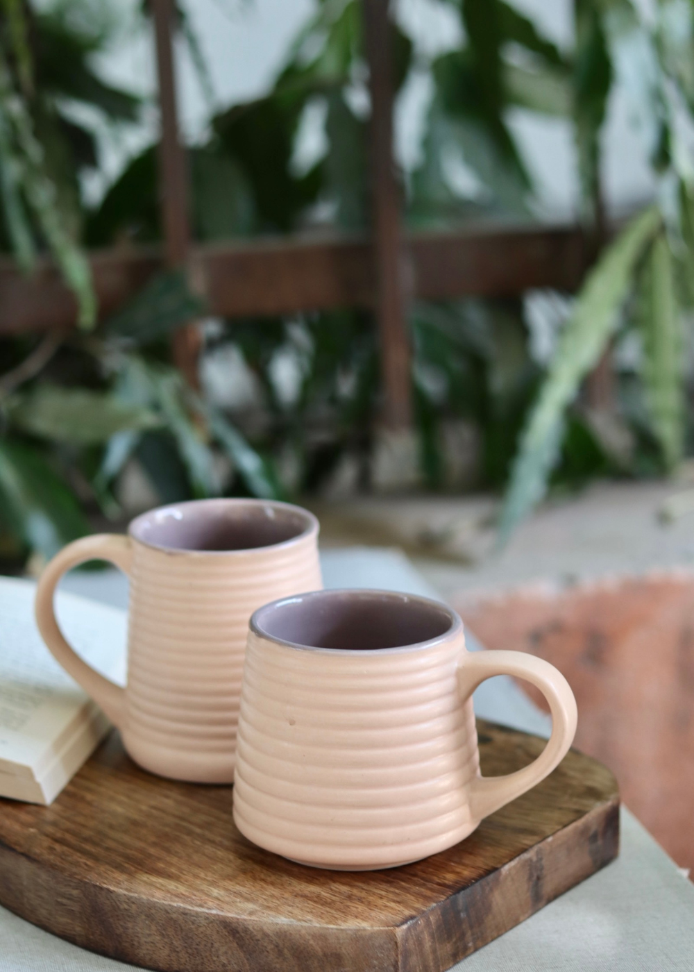 peach & grey coffee mug, made by ceramic handmade coffee mug, combo
