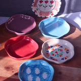 Set of 6 (colorful) handmade dessert plates (For the price of 5) handmade in india