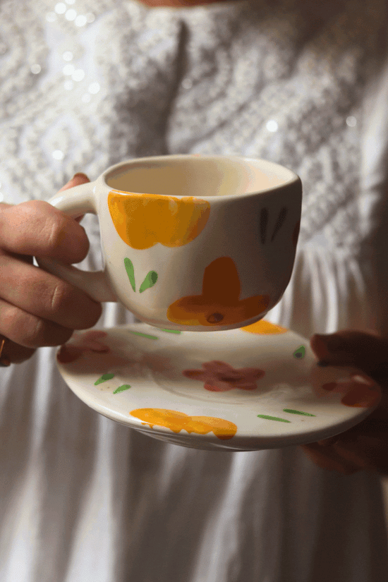 Floral Bloom Cup & Saucer for your delicious coffee