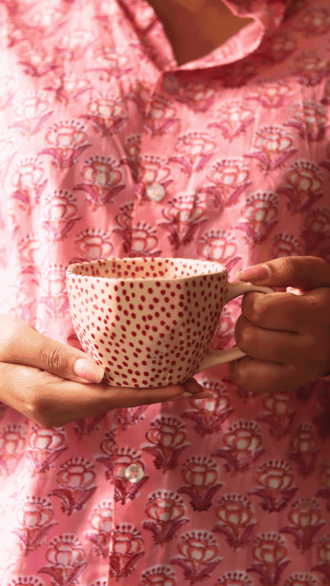 Deep Red Polka Mugs for your delicious coffee