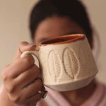 White Serene Leaf Coffee Mug for your delicious coffee