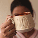 White Serene Leaf Coffee Mug for your delicious coffee