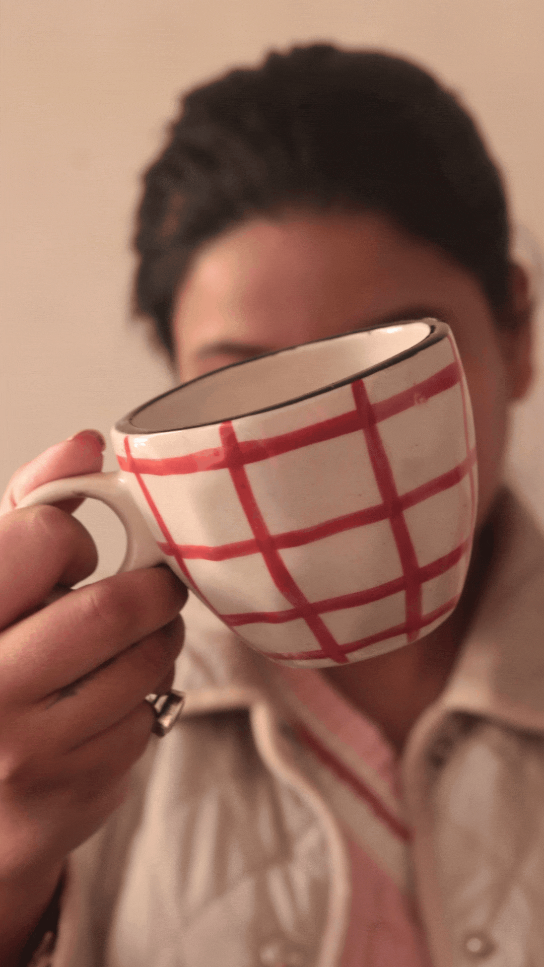 Red Checks Mug for your delicious beverage