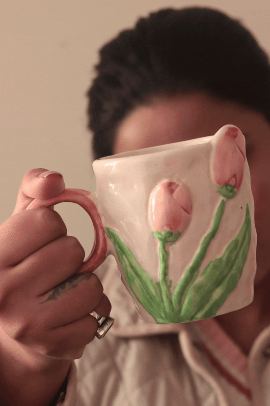 Tulip Engraved Mug for your favourite morning drink