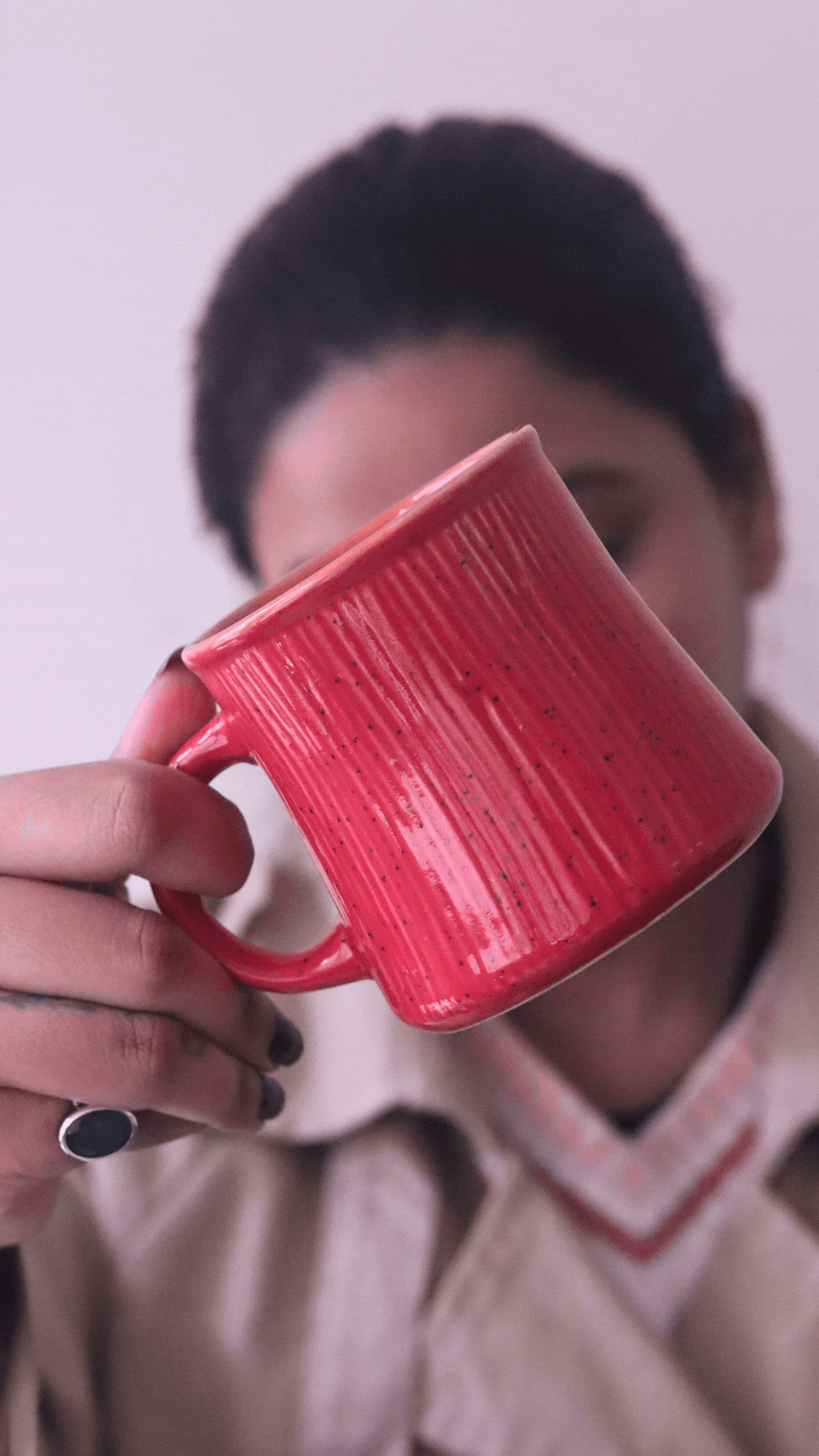 Red Etching Chai Cup for your morning coffee