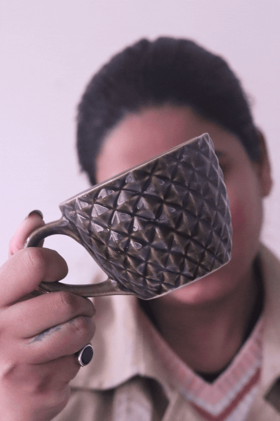 Charcoal Diamond Mug for your Morning Coffee