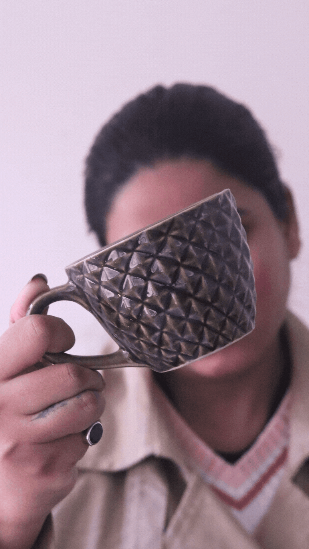Charcoal Diamond Mug for your Morning Coffee