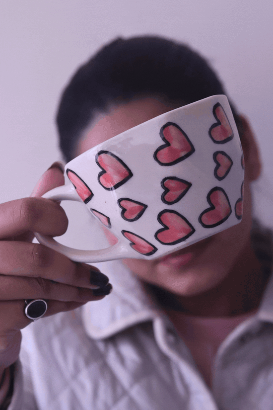 Pink Heart Mug for your morning coffee