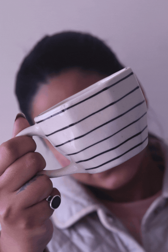 Black Lined Mug for your morning coffee