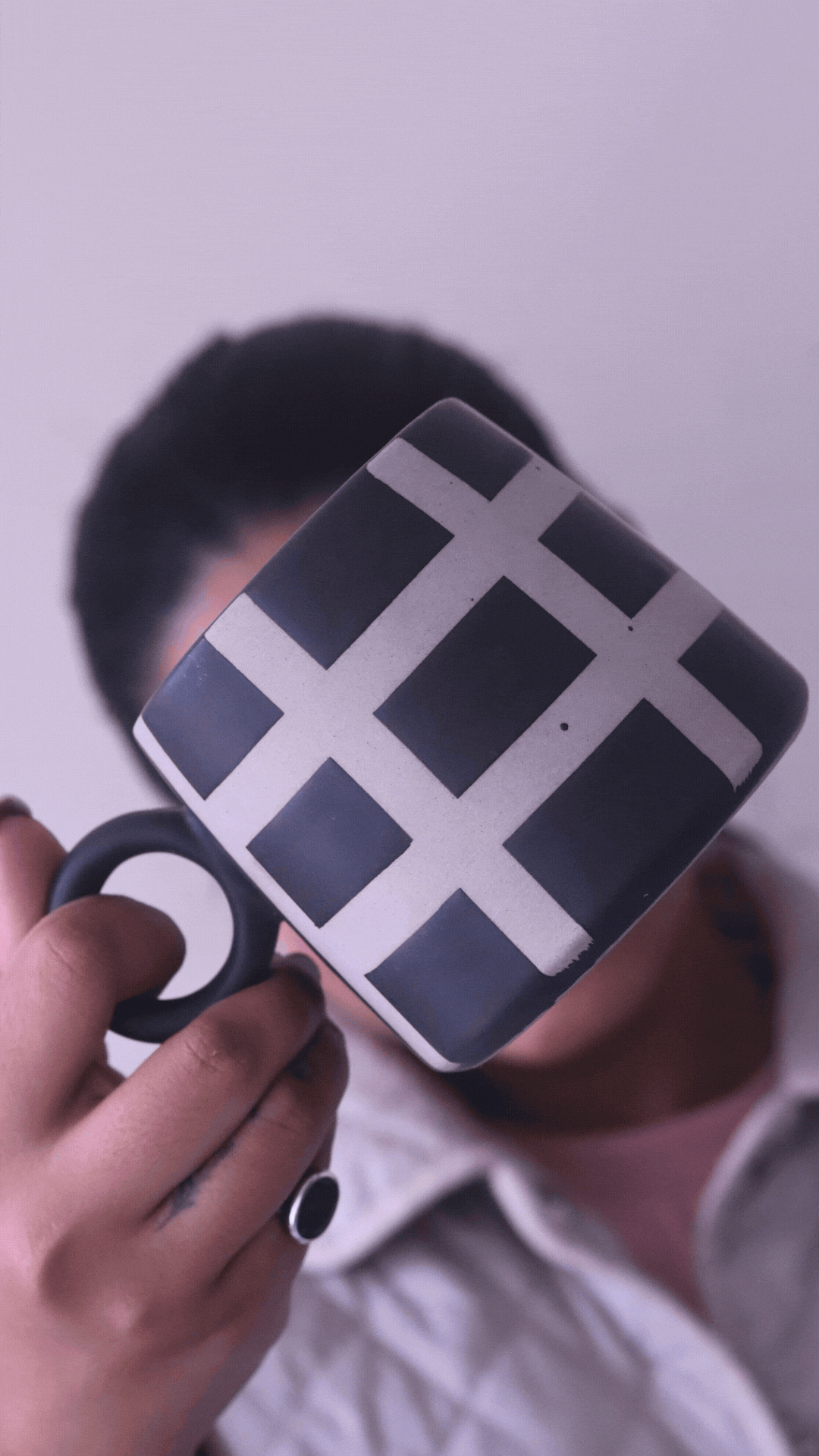 Black Checkered Mug for your morning coffee