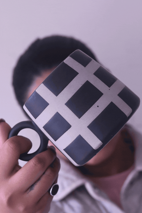 Black Checkered Mug for your morning coffee