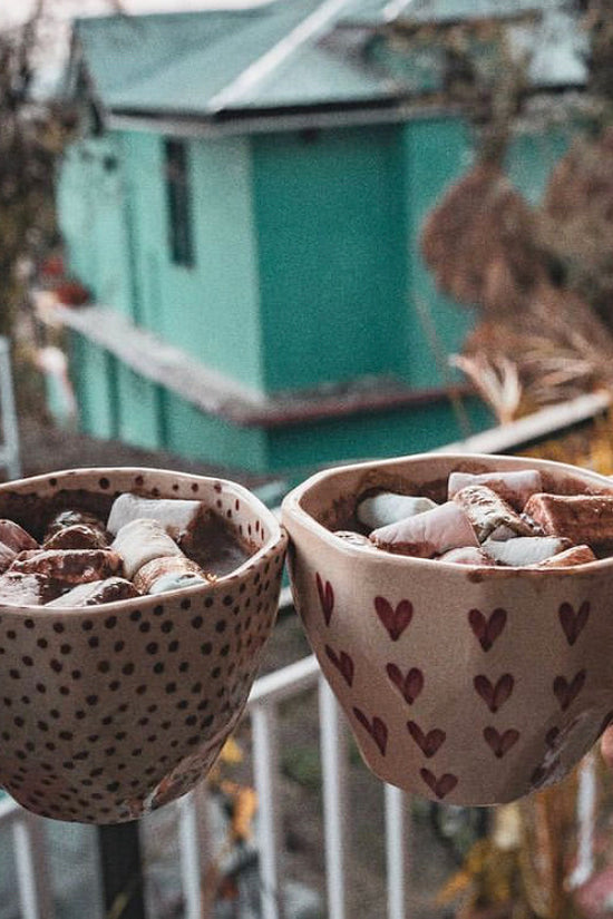 handmade Red Polka & Heart Mugs