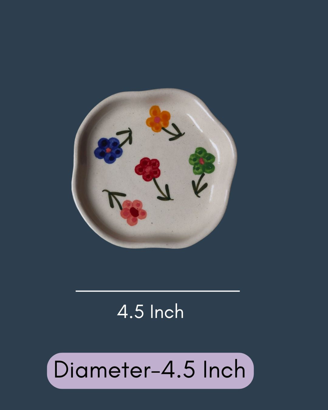 Floral Blossom Handmade Dessert Plate