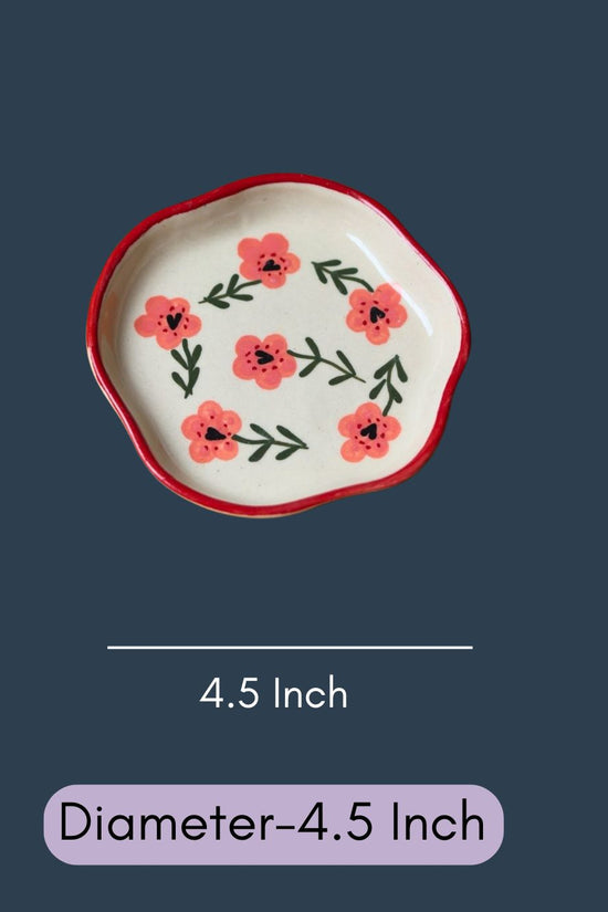 Poppy Flower Handmade Dessert Plate