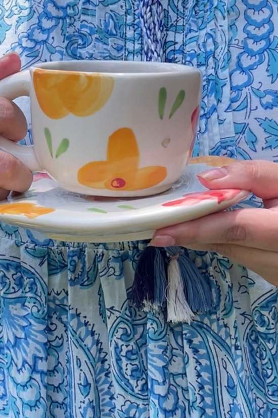 Floral Bloom Cup & Saucer