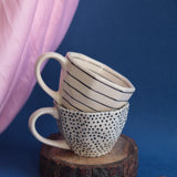 Black Lined & Black Polka Mugs