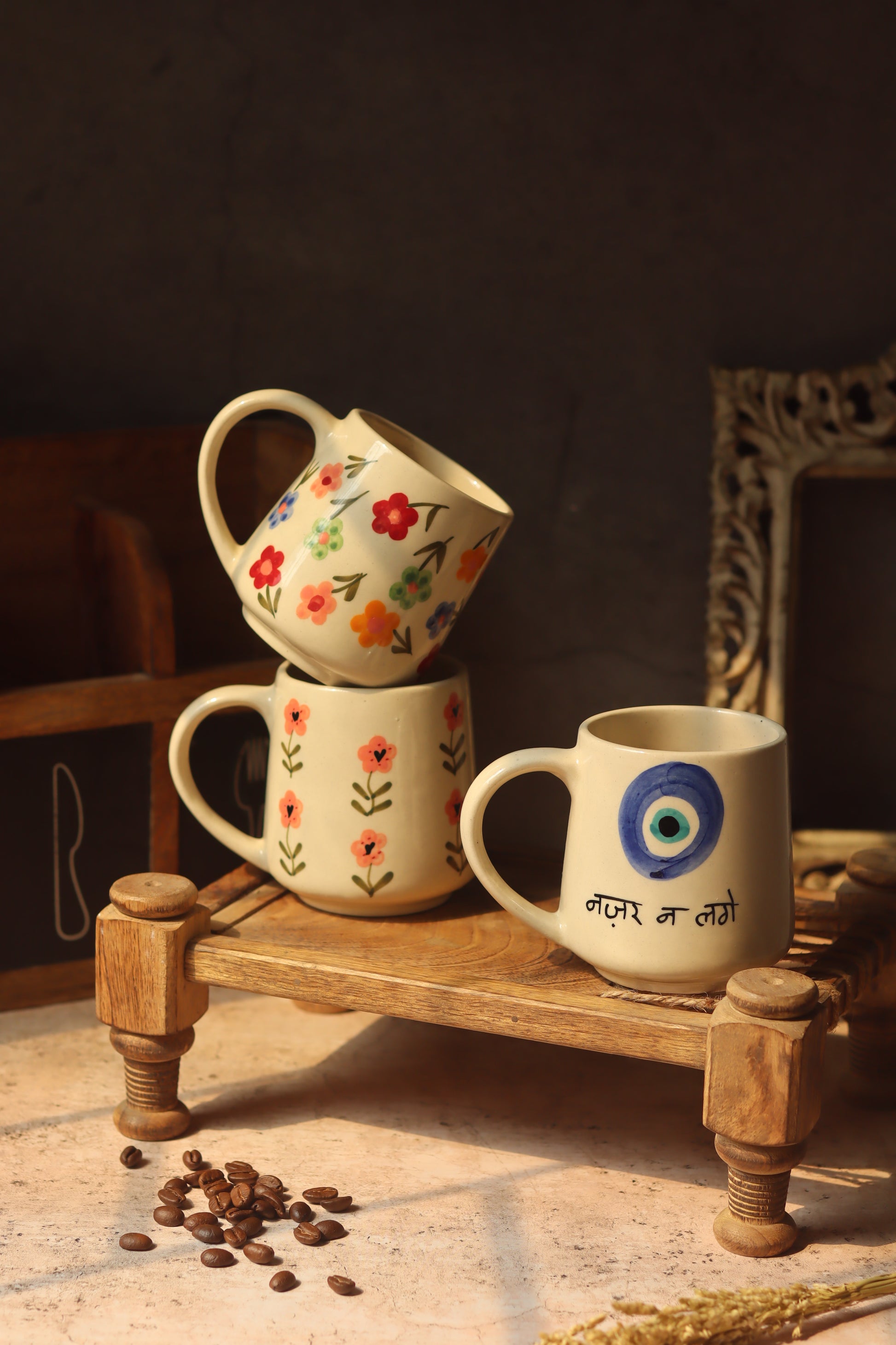 Set of 3 - Floral Aura Mugs