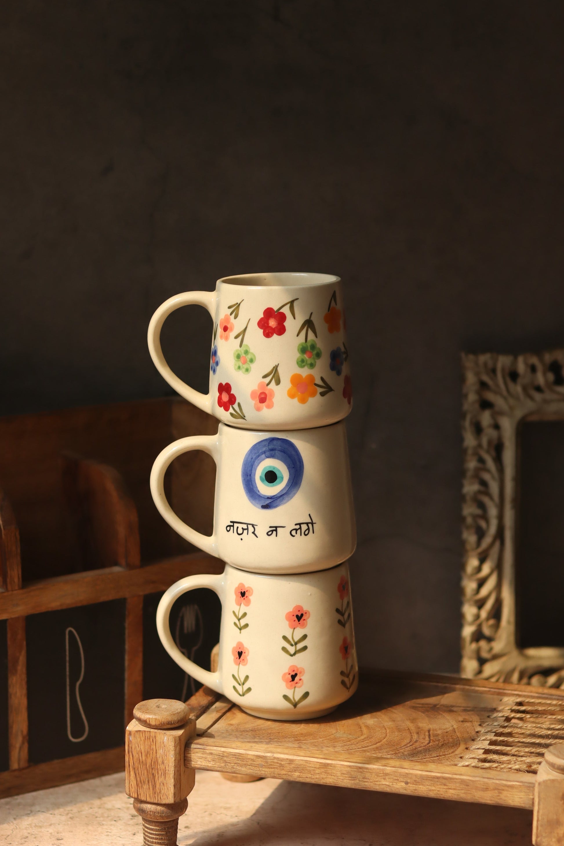 Set of 3 - Floral Aura Mugs