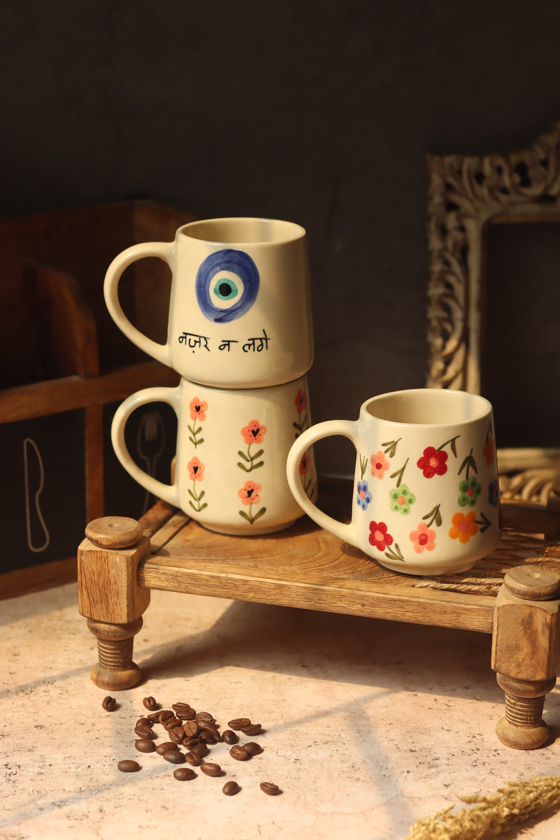 Set of 3 - Floral Aura Mugs