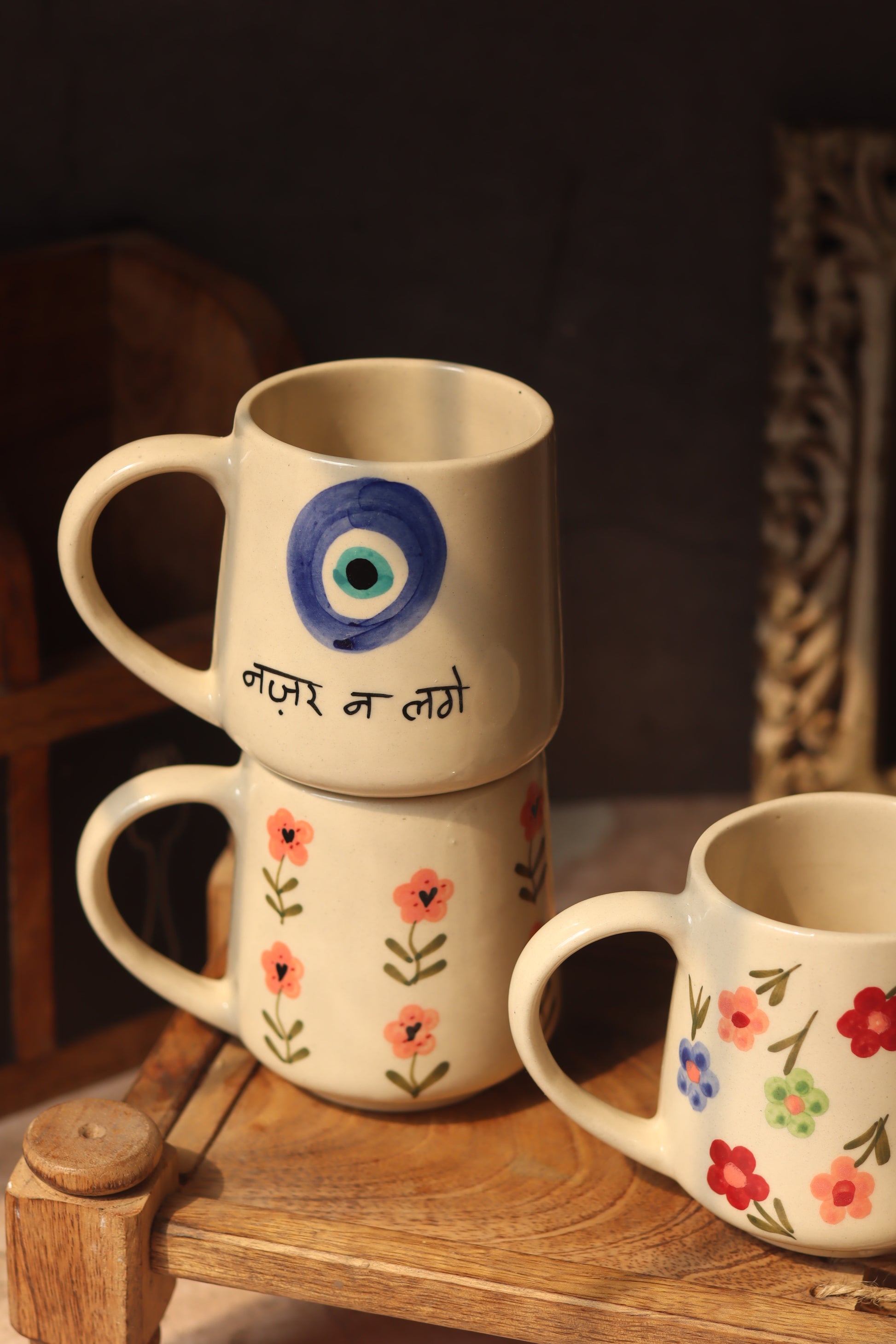 Set of 3 - Floral Aura Mugs