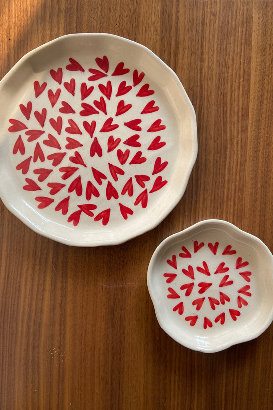 handmade all heart snack plate with lovely dessert plate 