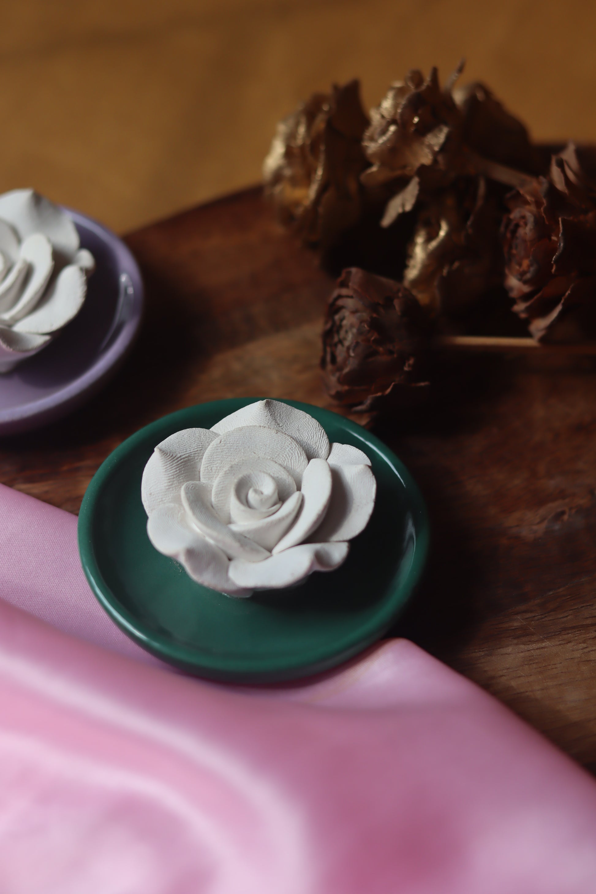 Bottle Green Floral Diffuser