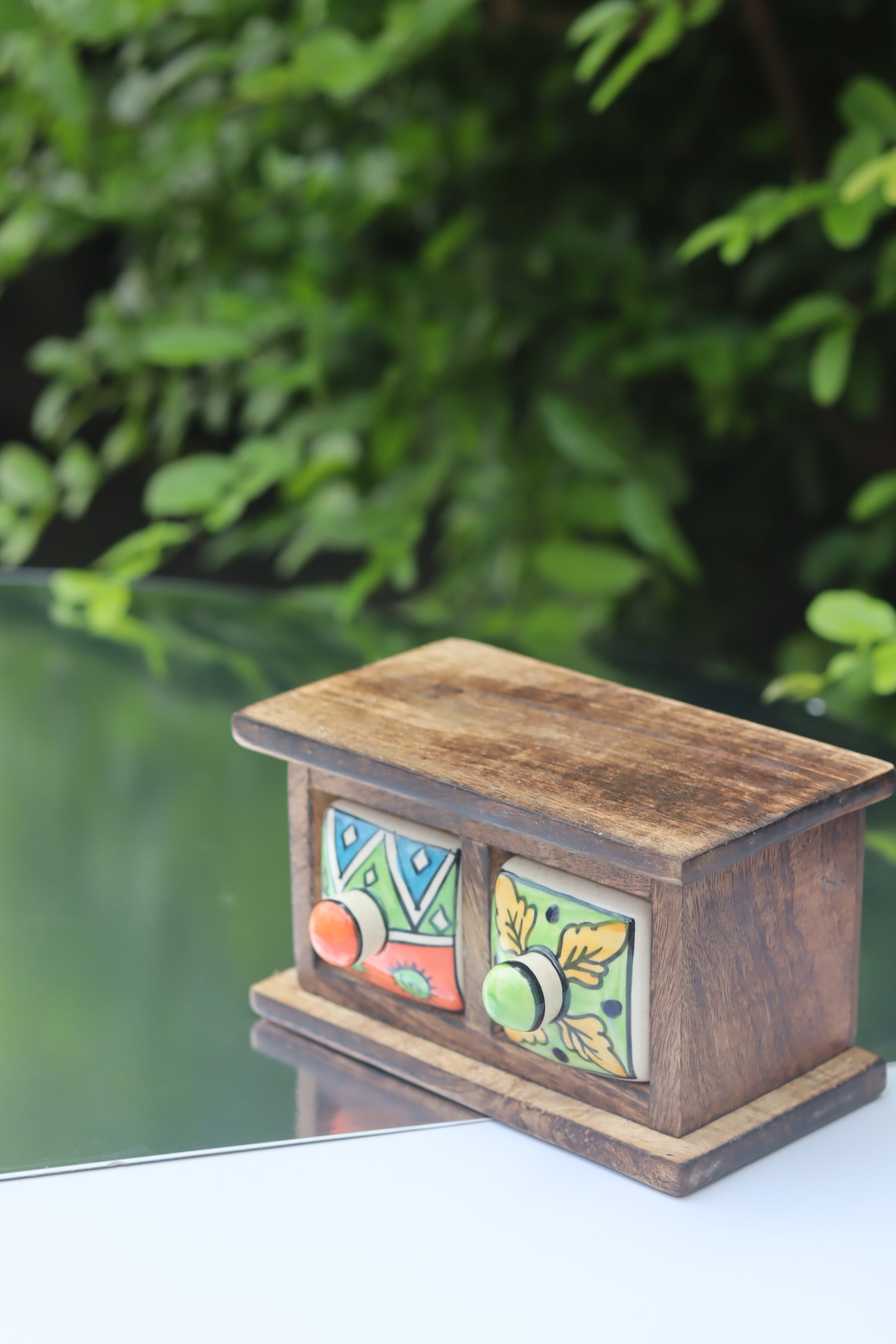 Wooden Decor Drawer – Tribal Bliss