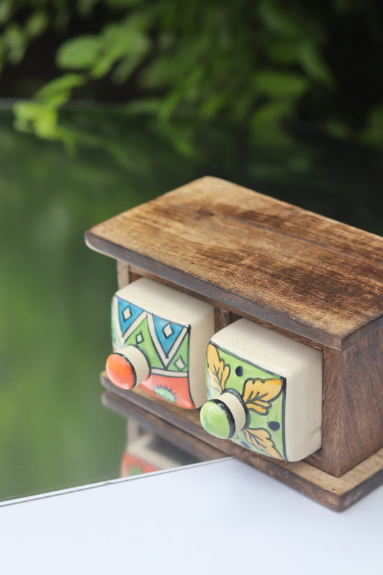 Wooden Decor Drawer – Tribal Bliss
