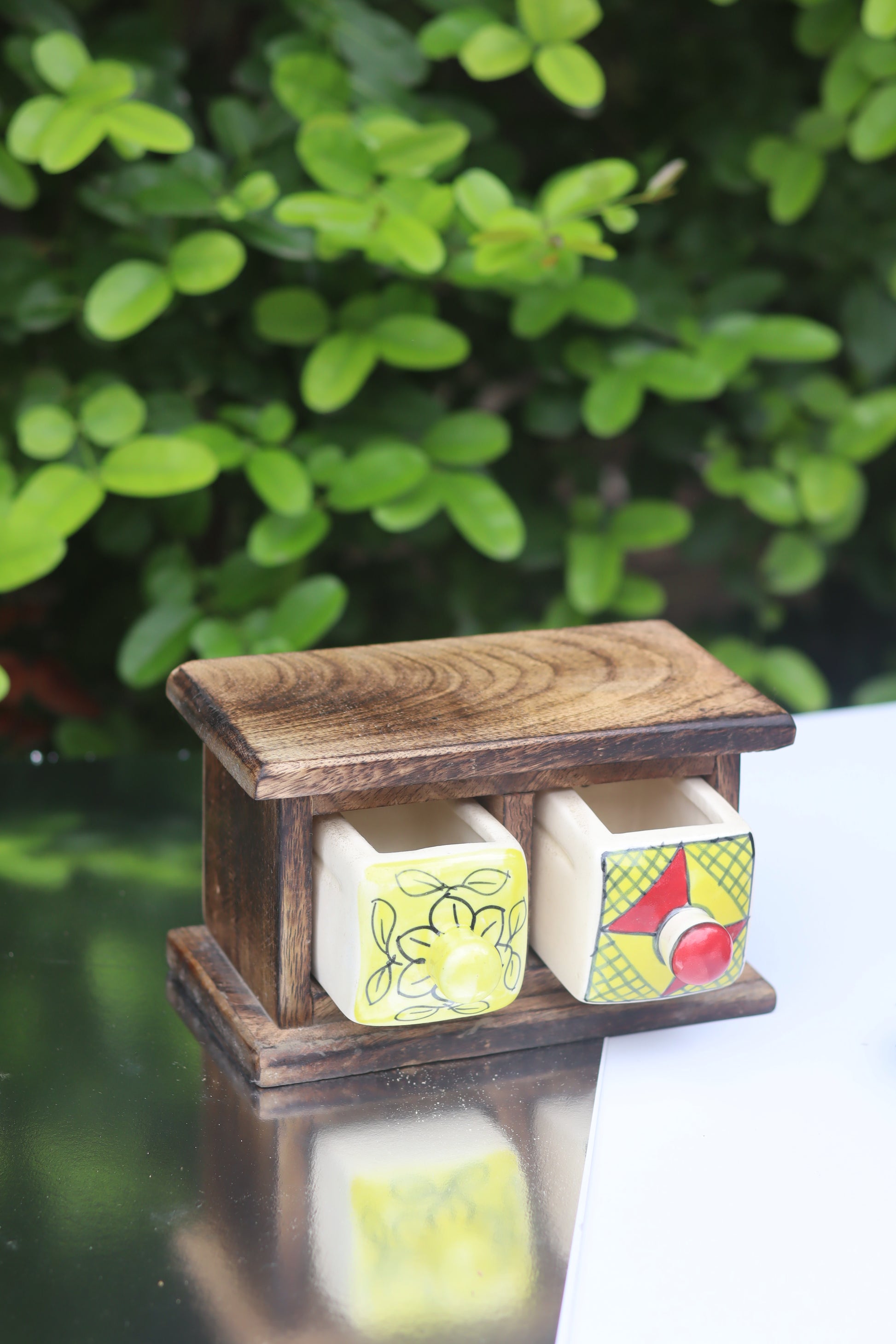 Wooden Decor Drawer – Tribal Glow