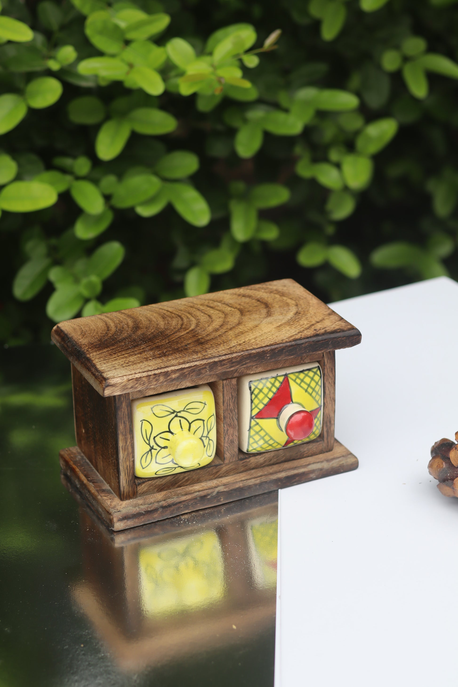 Wooden Decor Drawer – Tribal Glow