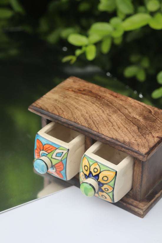 Wooden Decor Drawer – Floral Bliss