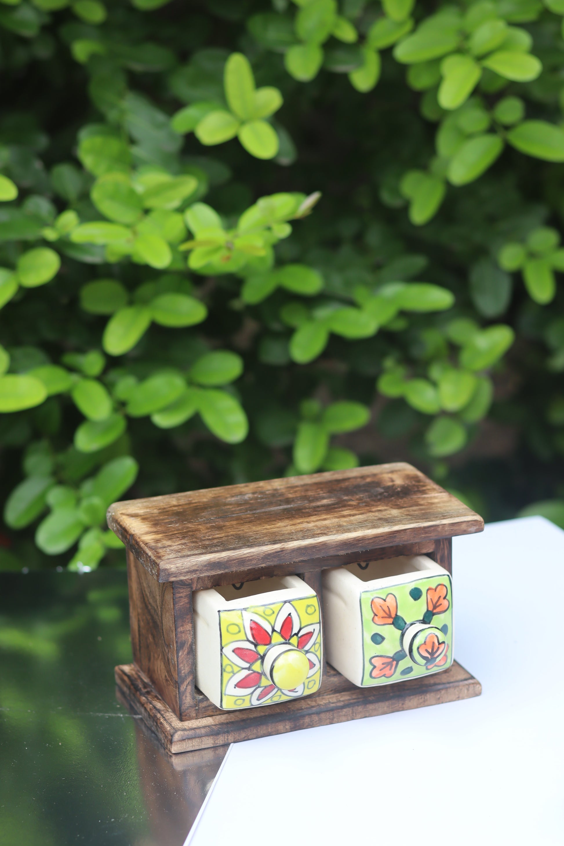 Wooden Decor Drawer – Handpainted Bloom