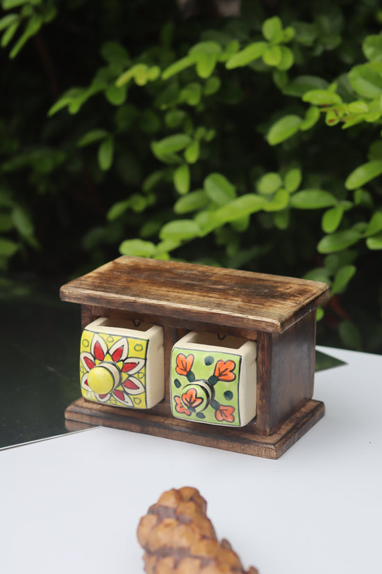 Wooden Decor Drawer – Handpainted Bloom
