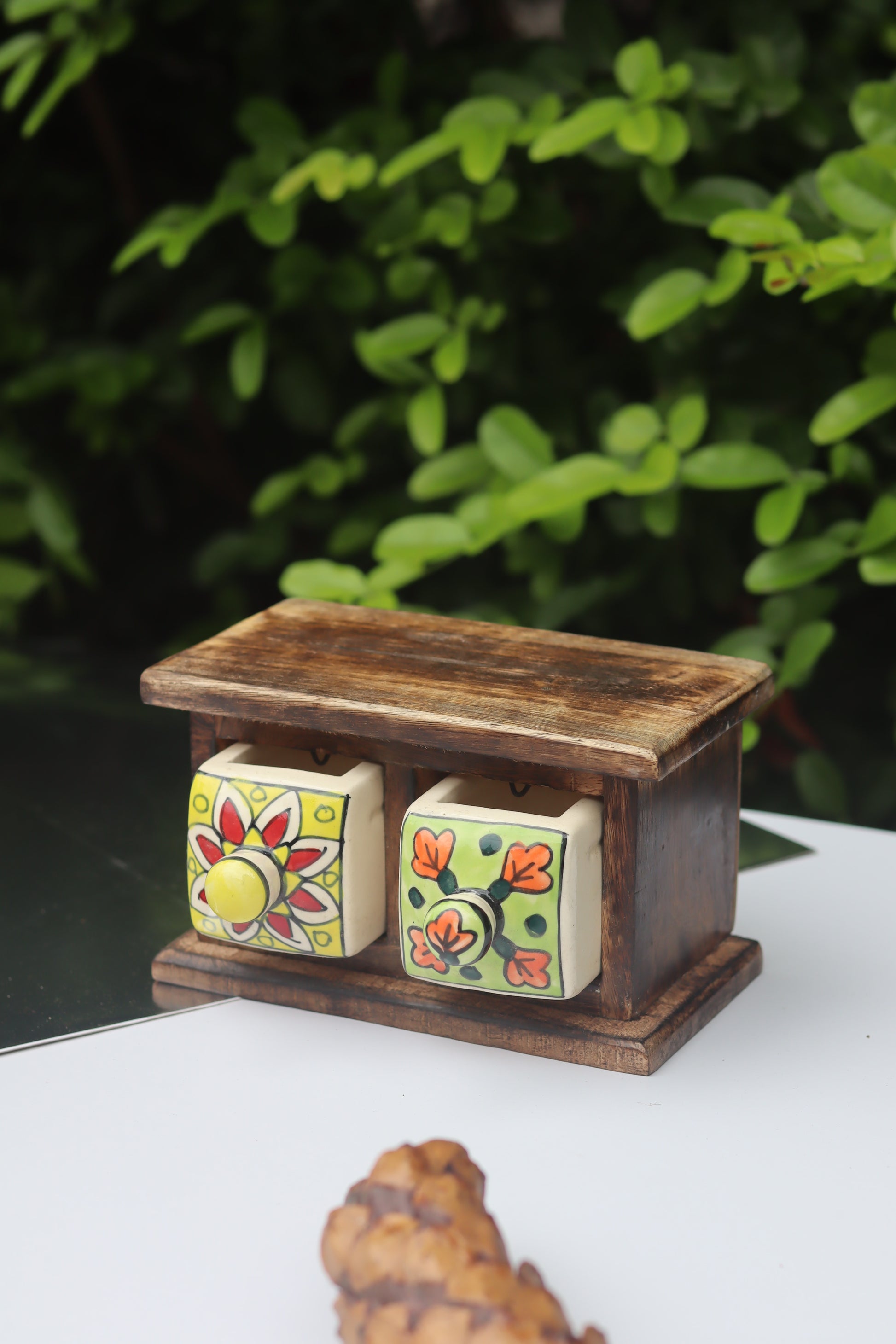 Wooden Decor Drawer – Handpainted Bloom